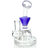 AFM Little Killer Clear Glass Mini Dab Rig with Color Accents and Bent Neck - Front View