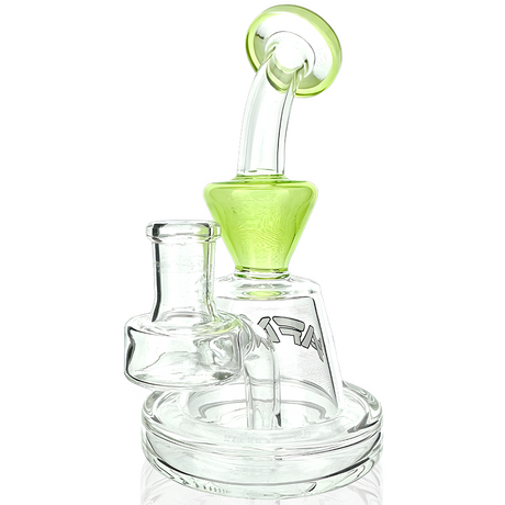 AFM Little Killer Clear Glass Mini Dab Rig with Color Accents and Bent Neck - Front View