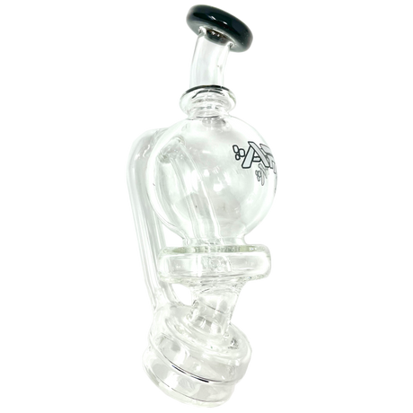 AFM 6" Puffco Peak Ball Attachment in Borosilicate Glass with Bent Neck, Side View