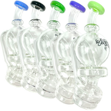 AFM Puffco Peak Ball Attachments with Bent Neck in Borosilicate, 14mm, Colored Glass Tops