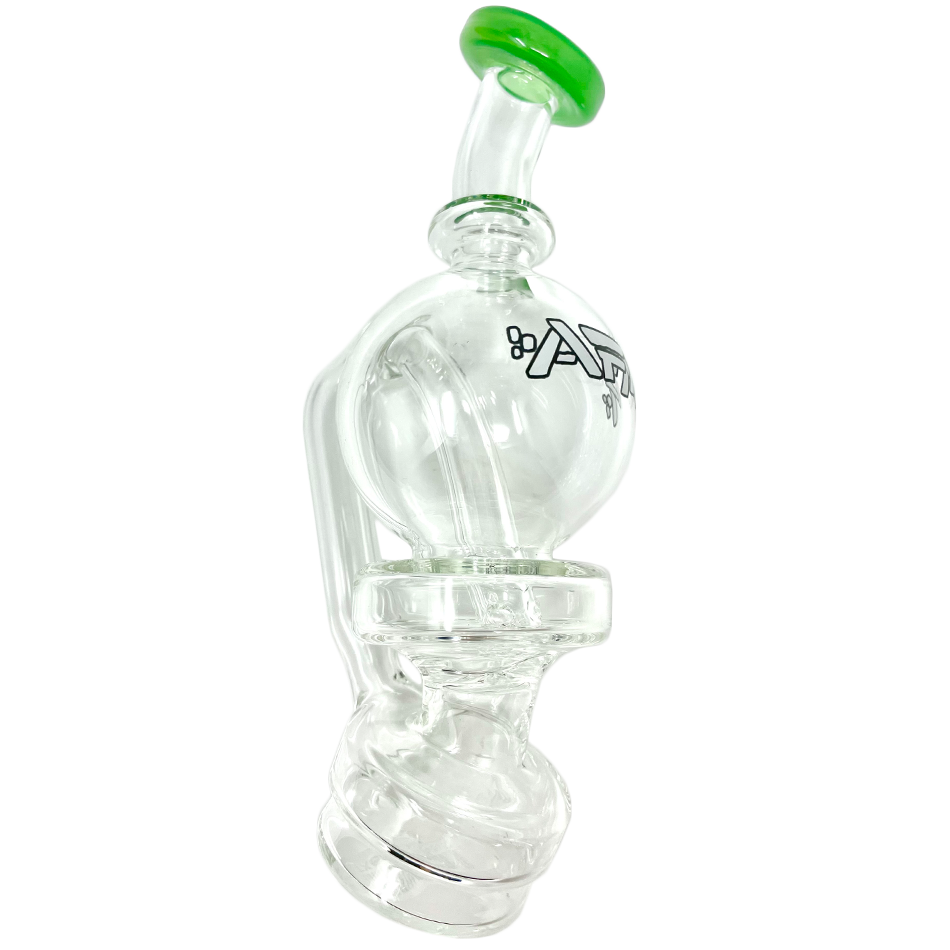 6" AFM Glass Ball Attachment for Puffco Peak with Bent Neck and Colored Accent