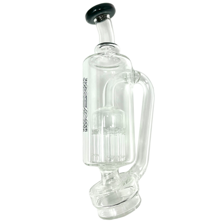 AFM 6" Puffco Peak Arm Attachment with Bent Neck and 14mm Joint, White Accents - Side View