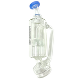 AFM 6" Puffco Peak Arm Attachment with Bent Neck and Colored Glass in White - Side View