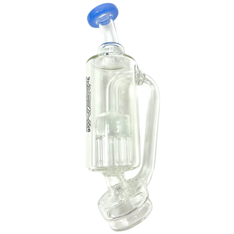 AFM 6" Puffco Peak Arm Attachment with Bent Neck and Colored Glass in White - Side View