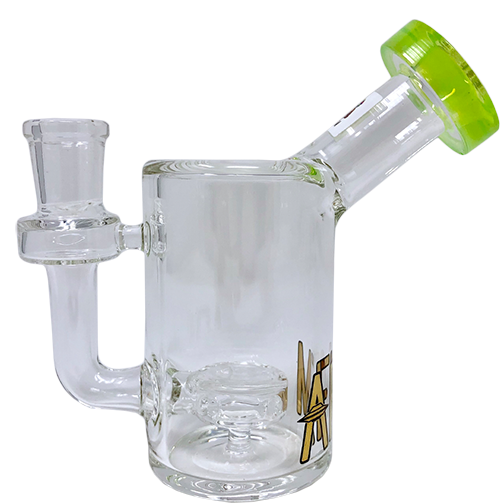 AFM 5.5" Tiny Can Glass Mini Dab Rig with Showerhead Perc and Green Accents