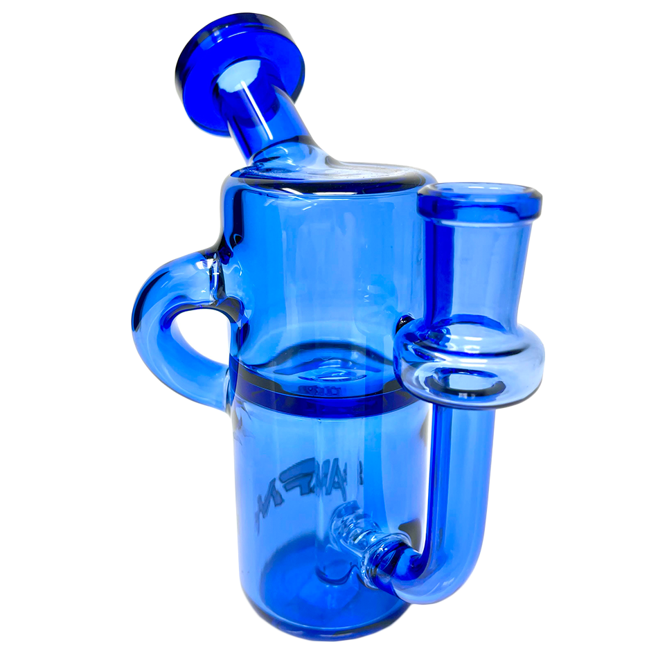 AFM 5.5" Power Can Blue Glass Recycler Mini Dab Rig with 14mm Female Joint