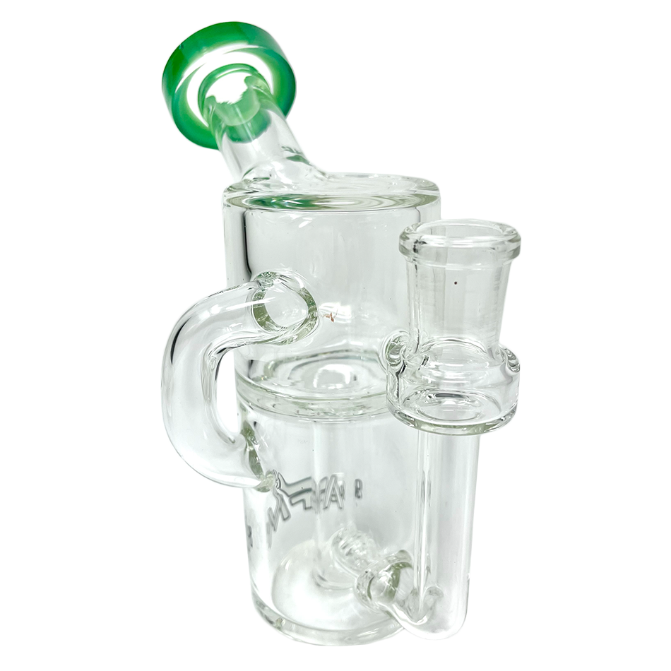 AFM 5.5" Power Can Clear Glass Recycler Mini Dab Rig with Colored Accents