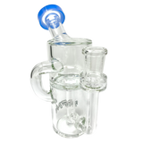 AFM 5.5" Power Can Clear Glass Recycler Mini Dab Rig with Blue Accents - Front View