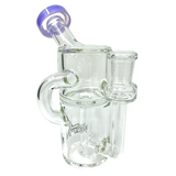 AFM Power Can Clear Glass Recycler Mini Dab Rig with Purple Accents - Front View