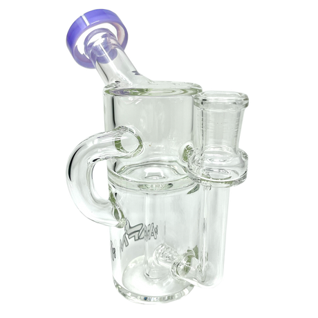 AFM Power Can Clear Glass Recycler Mini Dab Rig with Purple Accents - Front View