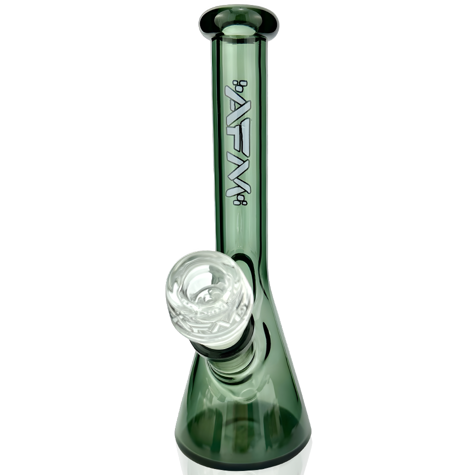 AFM 8" Nano Color Glass Mini Beaker Bong in Green with Bent Neck and Female Joint