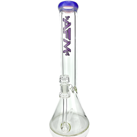 AFM Glass 13" Beaker Bong with Inline Perc and Purple Colored Lip, 9mm Thick Borosilicate