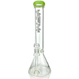 13" AFM Glass Beaker Bong with Inline Perc, Slime Colored Lip, and 9mm Thick Glass