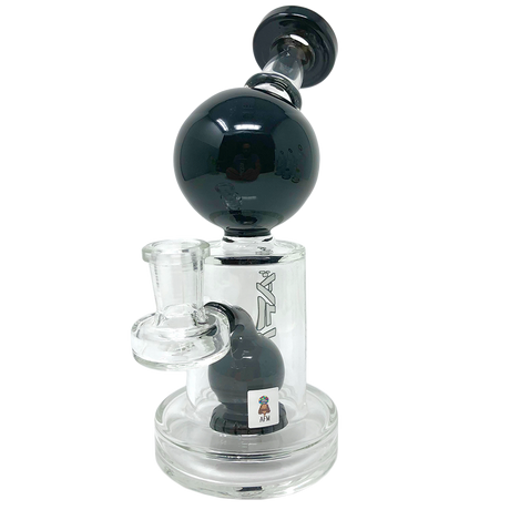 AFM 8" Bubble Head Glass Dab Rig with Bent Neck and Showerhead Perc, Front View