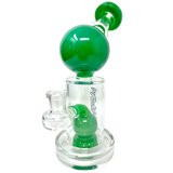 8" AFM Bubble Head Glass Dab Rig with Showerhead Perc and Bent Neck, Front View