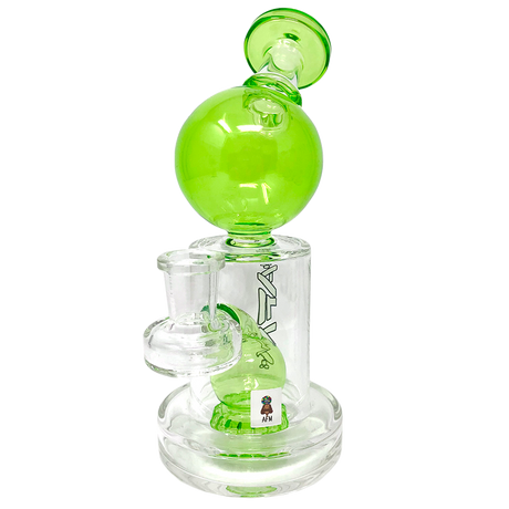 8" AFM Bubble Head Glass Dab Rig with Showerhead Perc and Bent Neck in Green