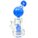 8" AFM Bubble Head Glass Dab Rig with Showerhead Perc and Bent Neck, Front View on White