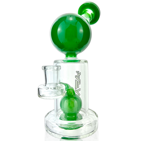 AFM 8" Bubble Head Glass Dab Rig with Bent Neck and Showerhead Perc, Front View