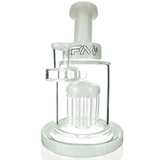 AFM 7" Glass Dab Rig with Eight Arm Perc and Bent Neck, Front View on White Background