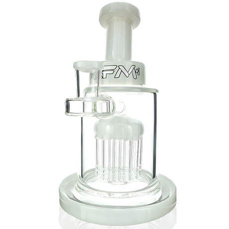 AFM 7" Glass Dab Rig with Eight Arm Perc and Bent Neck, Front View on White Background