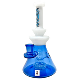 8" AFM Swiss Pyramid Color Glass Dab Rig with Showerhead Perc, Front View on White Background