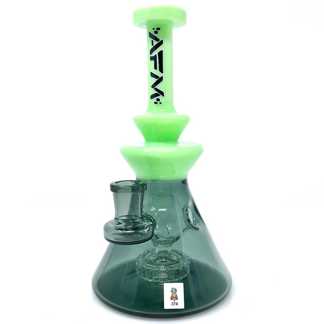 8" AFM Swiss Pyramid Dab Rig with Showerhead Perc in Green Front View