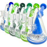 AFM Cone Head Dab Rigs lineup featuring colored glass, bent necks, and showerhead percs