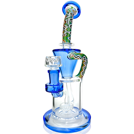 AFM Glass 10" Incycler Dab Rig with Reversal Showerhead Perc in Ink Blue, Bent Neck Design