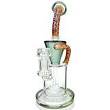 10" AFM Glass Drain Incycler Dab Rig with Reversal Showerhead Perc and Color Accents