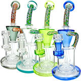 AFM Glass Drain Incycler Dab Rigs with Reversal Showerhead and Bent Neck in Various Colors