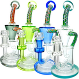 AFM Glass Drain Recycler Dab Rigs with Reversal Inline, 14mm Female Joint, in Various Colors