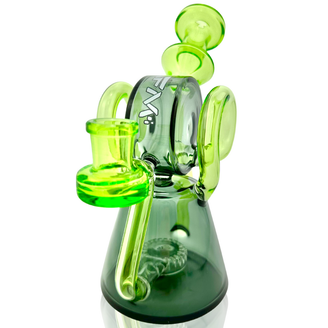 8" AFM Double Ram Glass Recycler Dab Rig with Showerhead Perc, 14mm Female Joint