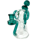 8" AFM Double Ram Special Decal Glass Recycler Dab Rig with Color Accents - Front View