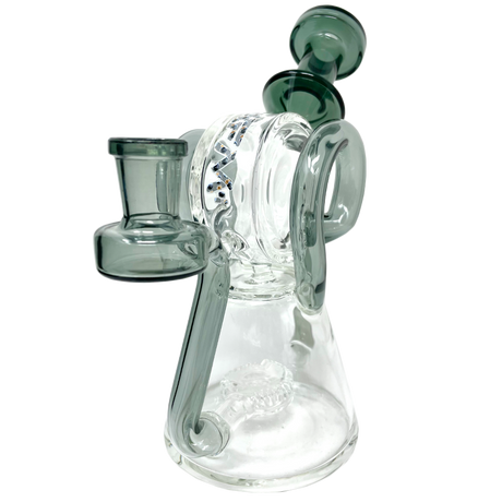 AFM 8" Double Ram Special Decal Glass Recycler Dab Rig with Color Accents