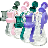 AFM 8" Double Ram Special Decal Glass Recycler Dab Rigs with Color Accents