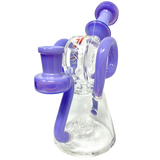 8" AFM Glass Recycler Dab Rig with Double Ram Special Decal and Purple Accents