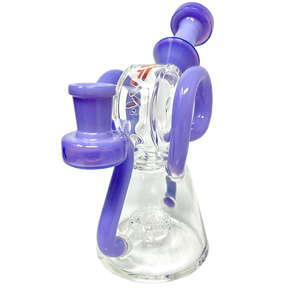 8" AFM Glass Recycler Dab Rig with Double Ram Special Decal and Purple Accents