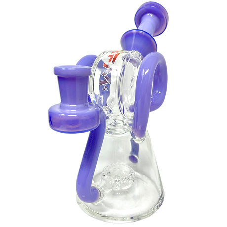 8" AFM Glass Recycler Dab Rig with Double Ram Special Decal and Purple Accents