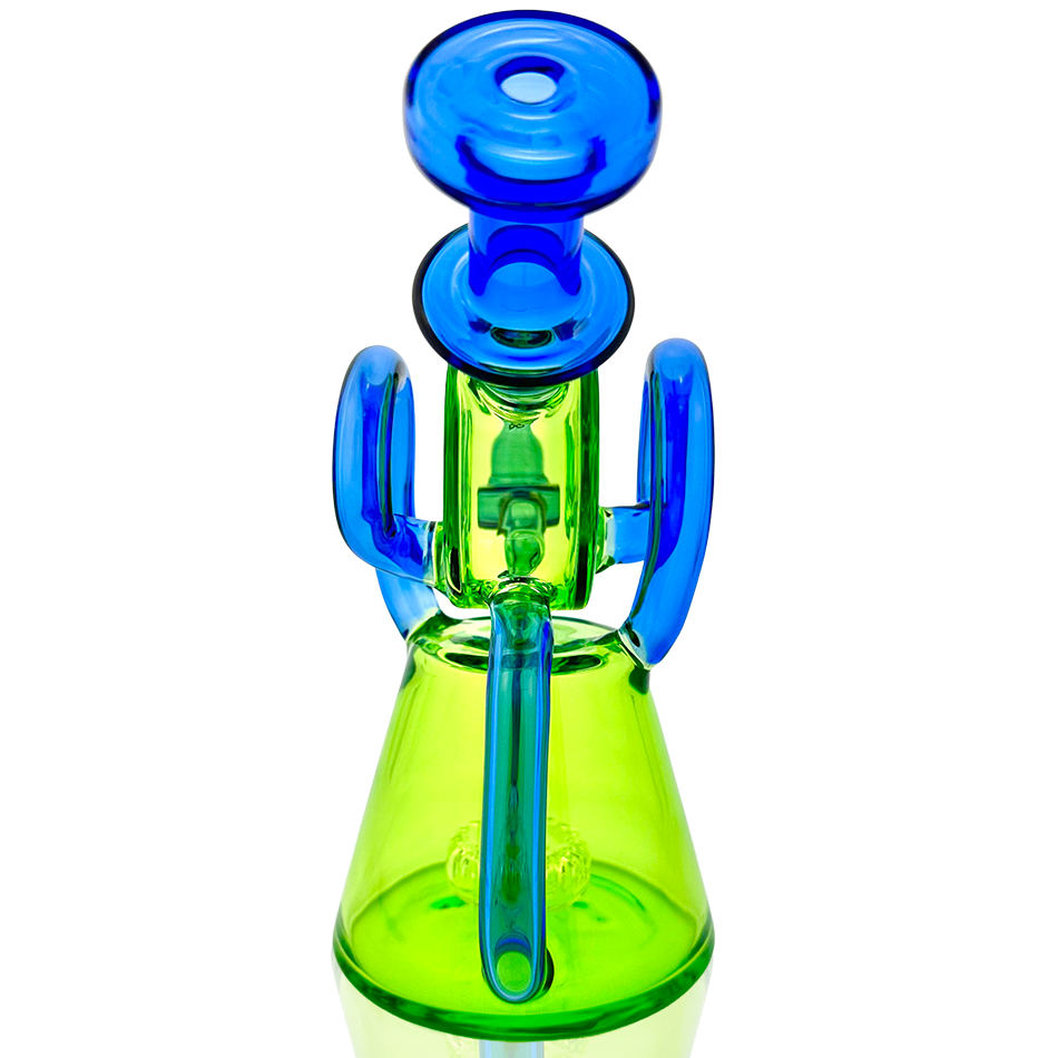 8" AFM Double Ram Glass Recycler Dab Rig with Showerhead Perc, 14mm Female Joint