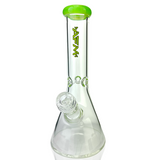 10" AFM Glass Beaker Bong with Slime Colored Lip and 14mm Female Joint - Front View