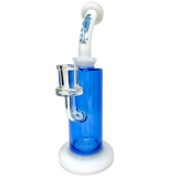 AFM 9.5" Power Showerhead Perc Glass Dab Rig in Blue with Bent Neck and 14mm Female Joint