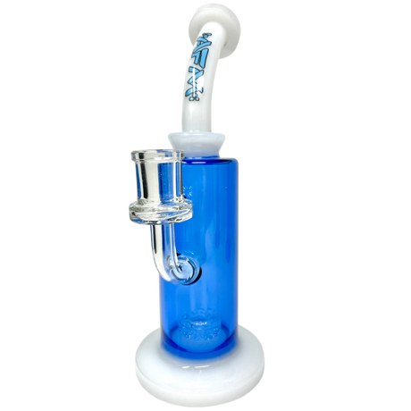 AFM 9.5" Power Showerhead Perc Glass Dab Rig in Blue with Bent Neck and 14mm Female Joint