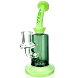 8" AFM Power Glass Dab Rig with 3 Hole Perc, Bent Neck & 14mm Female Joint - Front View