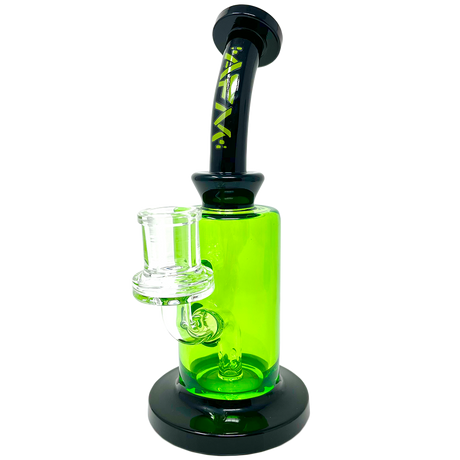 8" AFM Power Glass Dab Rig with 3 Hole Perc, Bent Neck & 14mm Female Joint - Neon Green