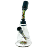 AFM 8.5" Glass Beaker Bong with Reversal Wig Wag Design & Bent Neck, Front View