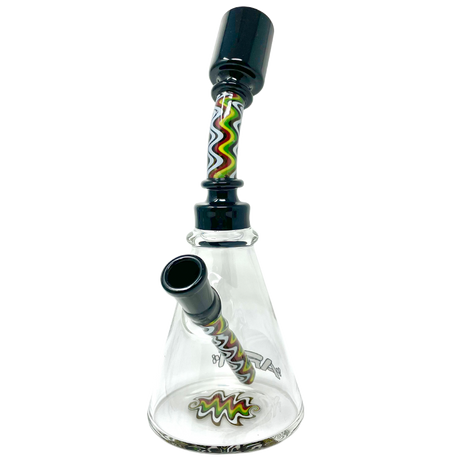 AFM 8.5" Glass Beaker Bong with Reversal Wig Wag Design & Bent Neck, Front View