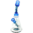 8.5" AFM Glass Beaker Bong with Reversal Wig Wag Design and Bent Neck