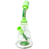 AFM 8.5" Reversal Wig Wag Glass Beaker Bong with Bent Neck and Colored Accents