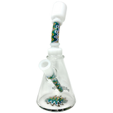 AFM 8.5" Glass Beaker Bong with Reversal Wig Wag Design and Bent Neck - Front View