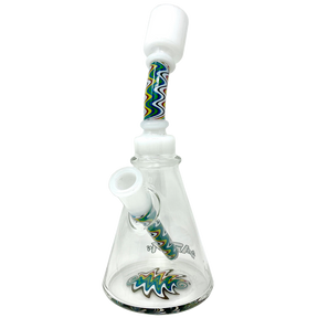 AFM 8.5" Glass Beaker Bong with Reversal Wig Wag Design and Bent Neck - Front View